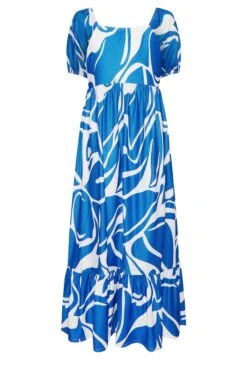 YOURS Curve Blue Swirl Print Maxi Dress -Saga Dresses Shop dae8cfa9 4f78 46 137546 Y