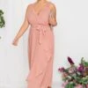 YOURS LONDON Curve Pink Ruffle Wrap Dress