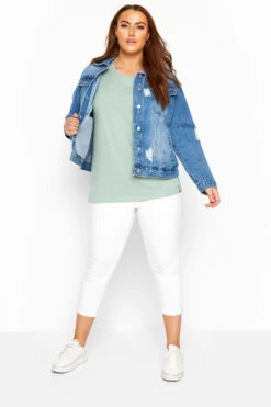 YOURS Curve White Cropped Stretch JENNY Jeggings