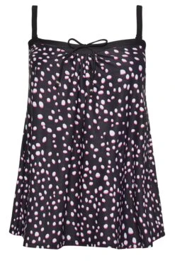 YOURS Curve Black Spot Print Tankini Top -Saga Dresses Shop dc4a2319 6355 4c 150313 XR