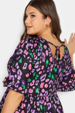 YOURS Curve Black Animal Print Smock Midi Dress -Saga Dresses Shop dceb6ce1 1b19 4e 137508 D