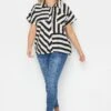 YOURS PETITE Curve Black & White Stripe Shirt