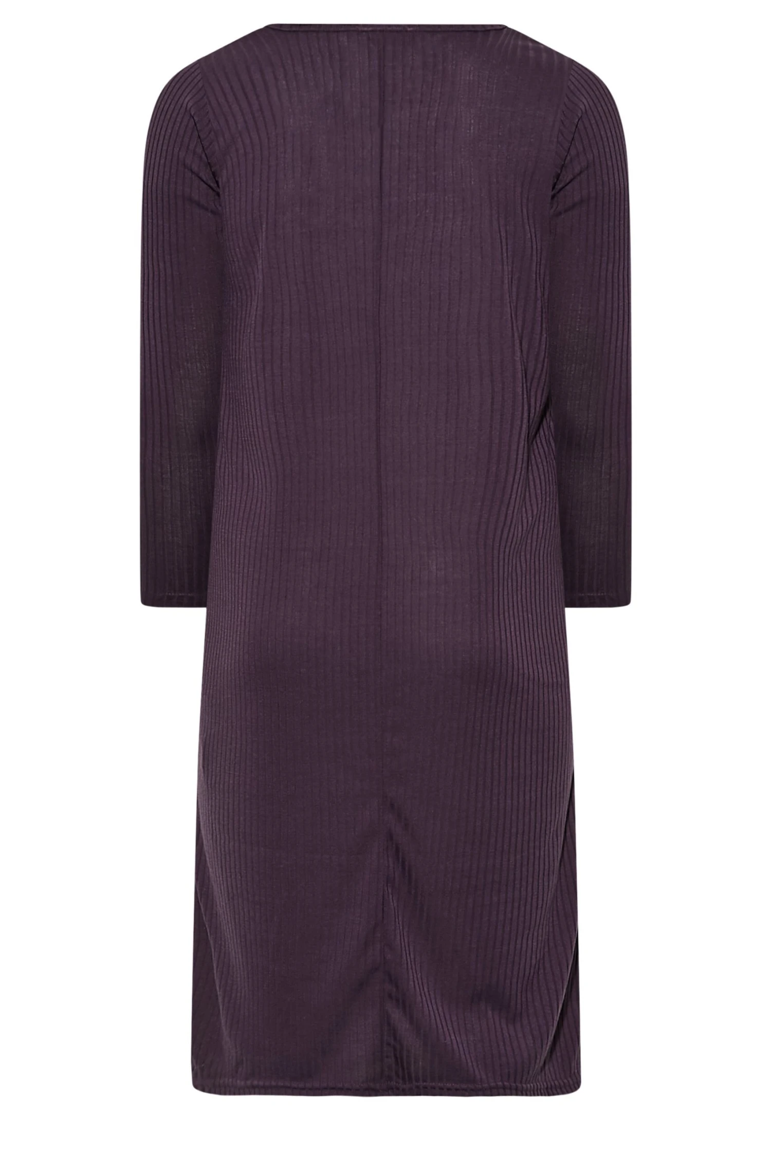 LIMITED COLLECTION Curve Purple Ribbed Dress 6 LIMITED COLLECTION Curve Purple Ribbed Dress - Image 6