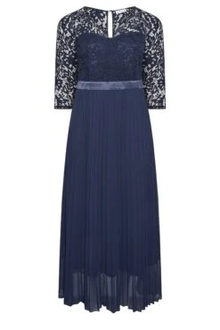 YOURS LONDON Curve Navy Blue Lace Pleated Maxi Dress 12 YOURS LONDON Curve Navy Blue Lace Pleated Maxi Dress -Saga Dresses Shop ddd64e40 86aa 47 161900 X