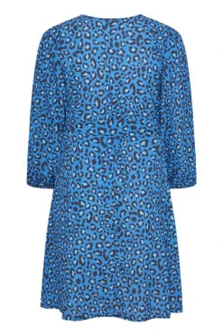 YOURS LONDON Curve Blue Leopard Print Wrap Dress -Saga Dresses Shop dde696f3 1b4c 47 161731 Y
