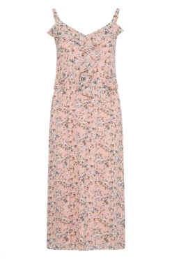 YOURS LONDON Curve Pink Floral Print Ruffle Maxi Dress -Saga Dresses Shop de098336 06fe 46 161125 F