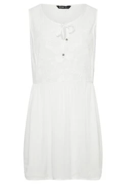 YOURS Curve White Embroidered Peplum Vest Top -Saga Dresses Shop de613009 bfa9 45 131847 X