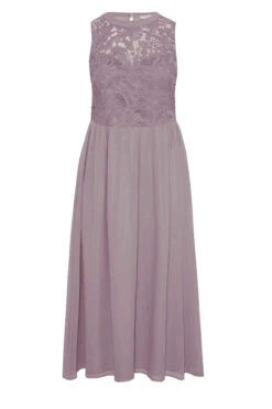 YOURS LONDON Curve Purple Lace Front Chiffon Maxi Dress -Saga Dresses Shop de7c486c 1bde 4f 161505 X