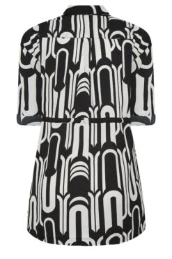 YOURS Curve Black & White Geometric Print Utility Tunic Shirt -Saga Dresses Shop de8105e9 7dd6 49 131935 Y
