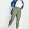 YOURS Curve Sage Green Cropped Stretch GRACE Jeggings