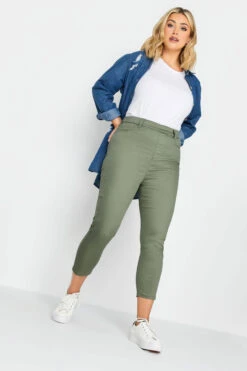 YOURS Curve Sage Green Cropped Stretch GRACE Jeggings