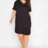 YOURS Curve Black Contrast Trim Tunic Dress