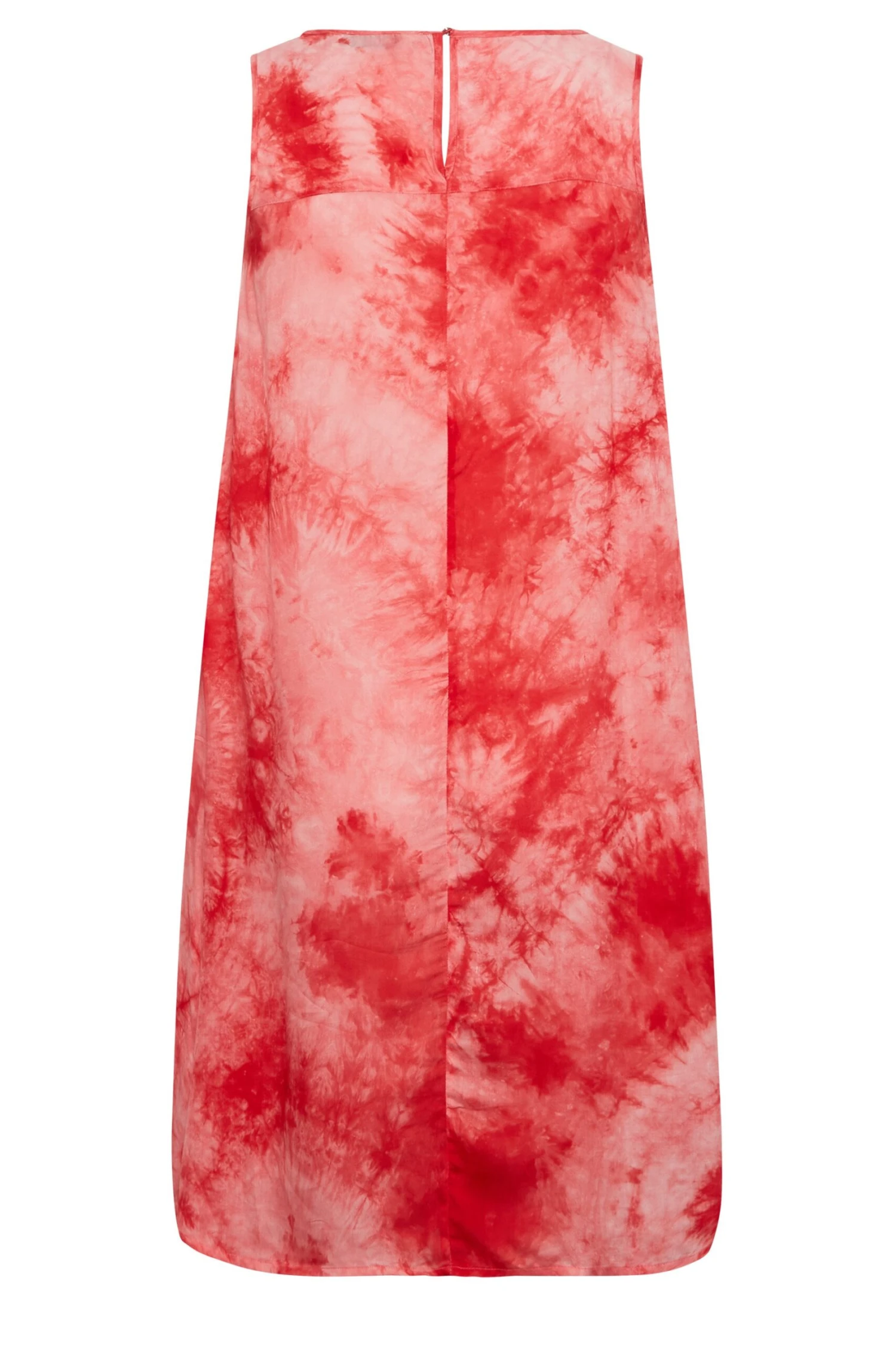 YOURS Curve Coral Orange Tie Dye Print Swing Dress 6 YOURS Curve Coral Orange Tie Dye Print Swing Dress - Image 6