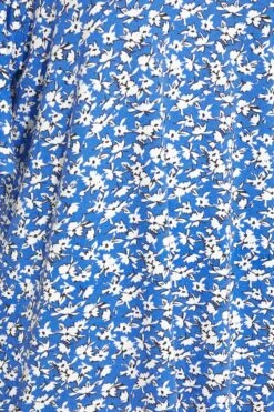 YOURS Curve Blue Floral Strappy Cold Shoulder Top -Saga Dresses Shop e11d2830 6fac 4d 300808 Z