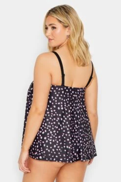 YOURS Curve Black Spot Print Tankini Top -Saga Dresses Shop e12dfc16 81b2 40 150313 D