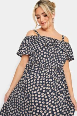 LIMITED COLLECTION Curve Navy Blue Daisy Print Cold Shoulder Dress 12 LIMITED COLLECTION Curve Navy Blue Daisy Print Cold Shoulder Dress -Saga Dresses Shop e1d98a2d aa9c 4a 215642 D1