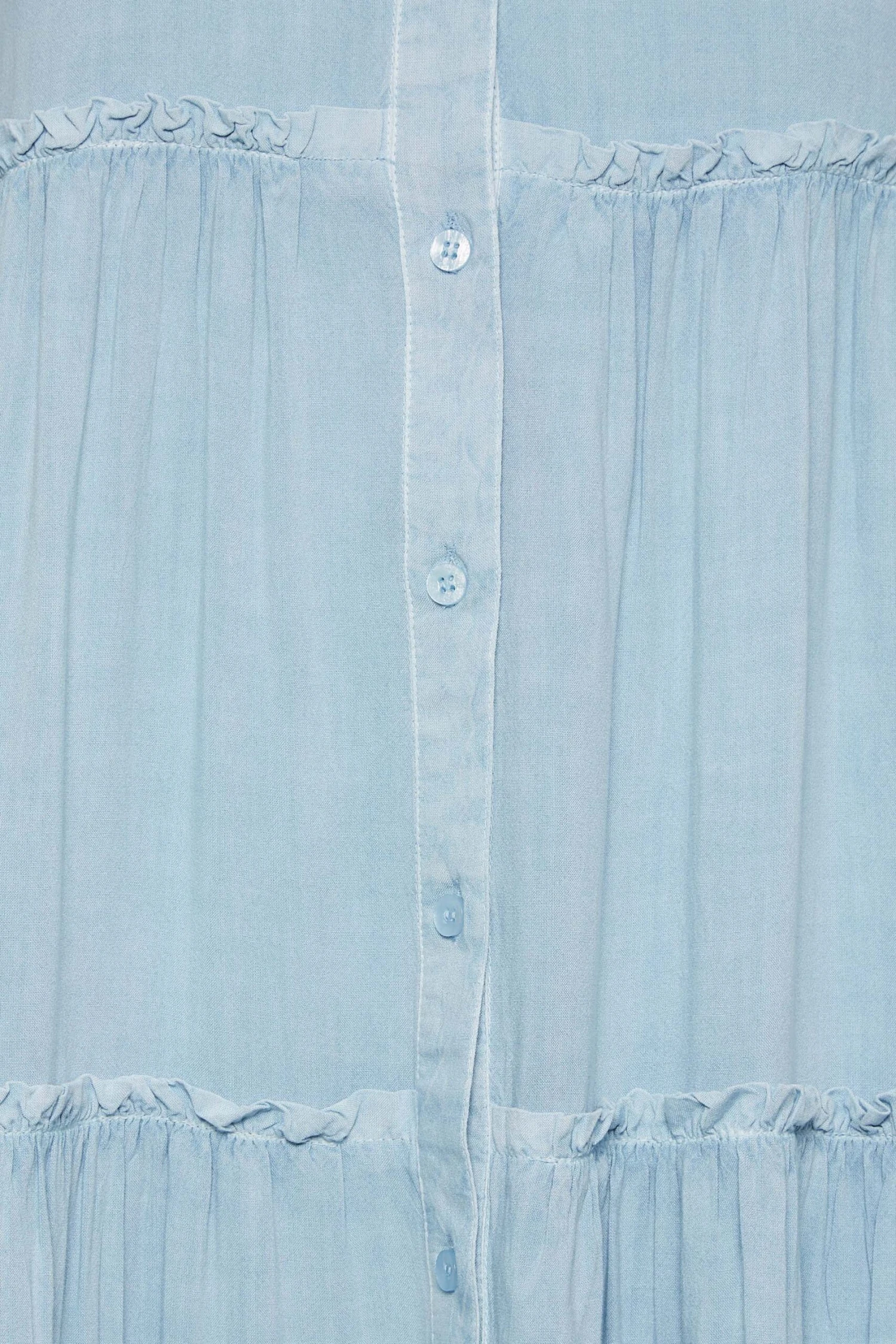YOURS Curve Blue Acid Wash Tiered Chambray Denim Shirt Dress 4 YOURS Curve Blue Acid Wash Tiered Chambray Denim Shirt Dress - Image 4