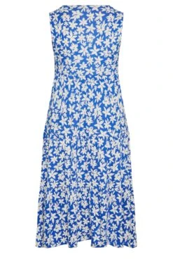 YOURS Curve Blue Floral Print Wrap Midi Dress 11 YOURS Curve Blue Floral Print Wrap Midi Dress -Saga Dresses Shop e2561dfe 88a3 46 301899 Y