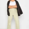YOURS Curve Stone Brown Stretch Wide Leg Jeans