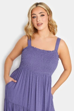 YOURS Curve Purple Shirred Strappy Sundress 8 YOURS Curve Purple Shirred Strappy Sundress -Saga Dresses Shop e2c22fed ec75 48 137569 D