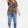 YOURS Curve Black Floral Blouse