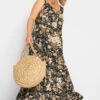 YOURS Curve Black Floral Tiered Maxi Sundress