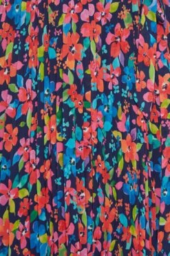 YOURS LONDON Curve Blue Floral Pleated Maxi Dress -Saga Dresses Shop e3f76ed0 d462 45 162021 Z