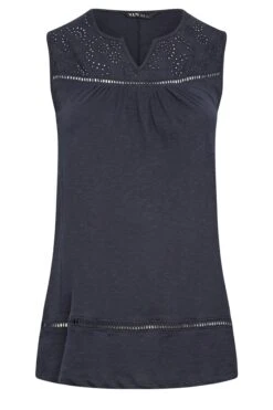 YOURS Curve Navy Crochet Vest -Saga Dresses Shop e4554cf0 dcff 41 320898 XR