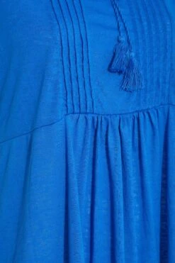 YOURS Curve Cobalt Blue Burnout Tie Neck Vest Top -Saga Dresses Shop e4a37302 3124 43 300871 Z