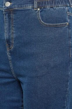 YOURS Curve Blue Elasticated Waist Stretch Wide Leg Jeans -Saga Dresses Shop e4c2b488 63d7 48 143238 Z