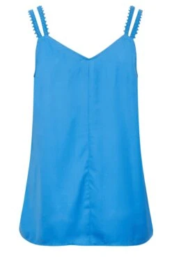 LIMITED COLLECTION Curve Blue Embroidered Strap Vest Top -Saga Dresses Shop e4e95662 e408 4b 215561 Y
