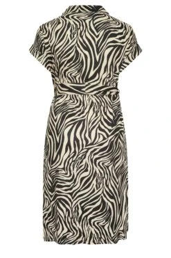YOURS Curve Black & White Zebra Print Spilt Hem Midaxi Shirt Dress -Saga Dresses Shop e506d942 fd75 4c 302079 Y