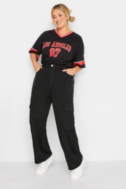 YOURS Curve Black Straight Leg Cargo Jeans