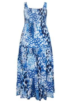 YOURS Curve Blue Animal Markings Shirred Strappy Sundress 11 YOURS Curve Blue Animal Markings Shirred Strappy Sundress -Saga Dresses Shop e5deac03 67a8 44 137352 Y