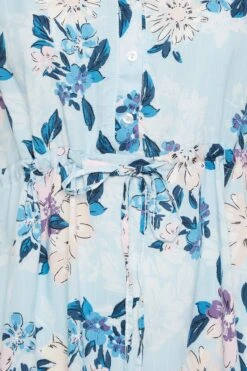 YOURS Curve Blue Floral Short Sleeve Shirt -Saga Dresses Shop e68522fa 6e1a 47 301182 Z