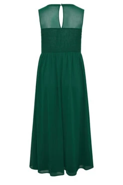 YOURS LONDON Curve Forest Green Lace Front Chiffon Maxi Dress -Saga Dresses Shop e6e98a57 3e7f 41 161891 Y