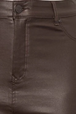 YOURS Curve Chocolate Brown Coated Skinny Stretch AVA Jeans -Saga Dresses Shop e77ab1c1 dd89 48 143055 Z