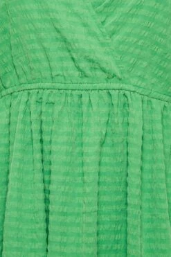 YOURS Curve Green Textured Wrap Top -Saga Dresses Shop e7d547e5 d59f 45 131737 Z