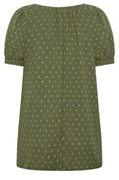 YOURS Curve Khaki Green Gypsy Dobby Top -Saga Dresses Shop e8f1e171 a157 46 174282 Y