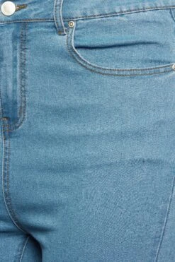 YOURS Curve Bleach Blue Ripped Skinny Stretch AVA Jeans -Saga Dresses Shop e9dd7eb7 05d7 46 143255 Z