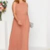 YOURS LONDON Curve Pink Pleated Maxi Dress