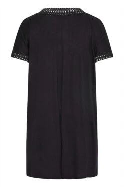 YOURS Curve Black Contrast Trim Tunic Dress -Saga Dresses Shop ea6e0b1a a9de 46 300736 Y