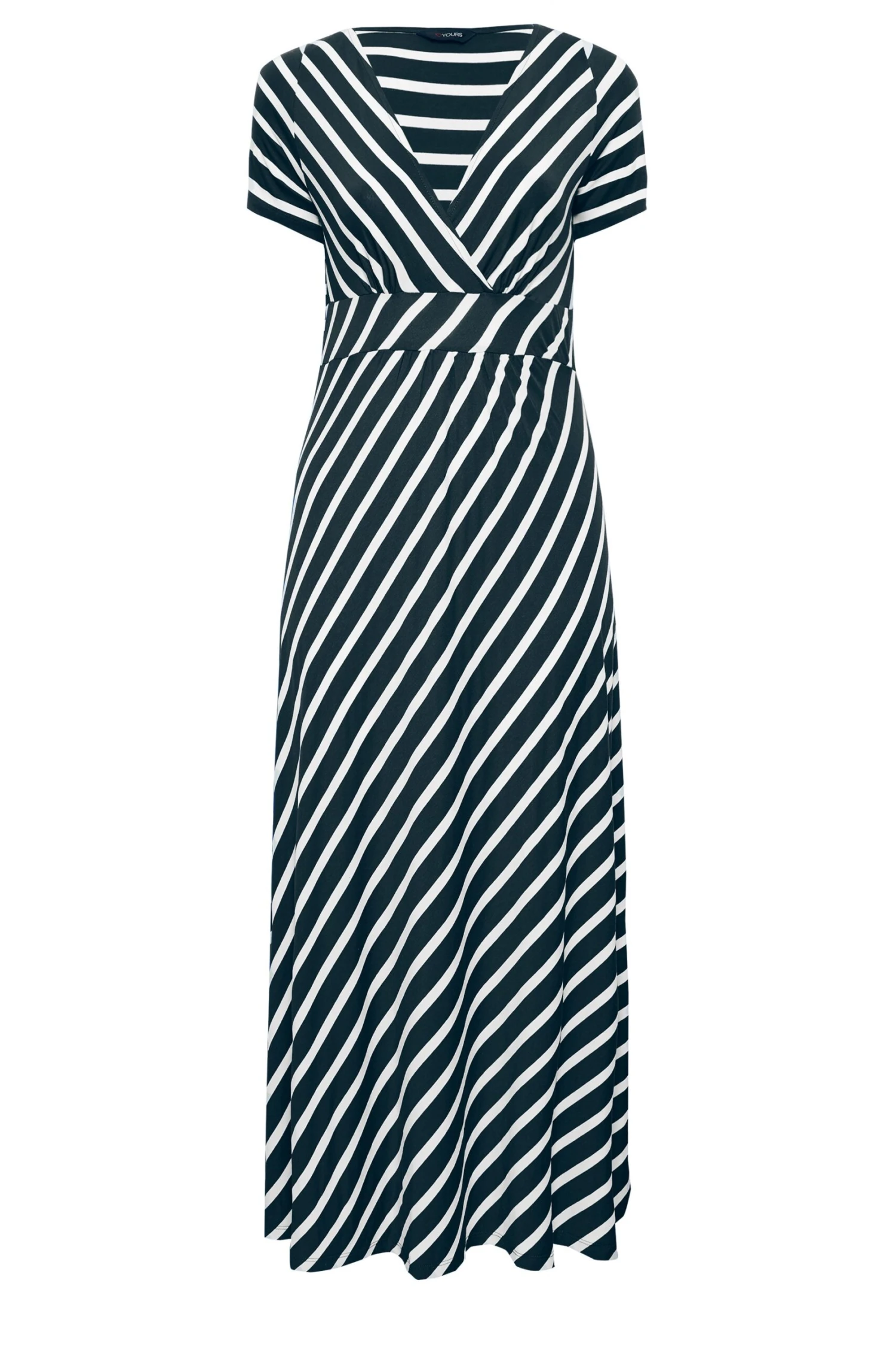 YOURS Curve Navy Blue Stripe Print Swing Dress 5 YOURS Curve Navy Blue Stripe Print Swing Dress - Image 5