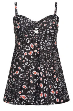 YOURS Curve Black Animal Print Buckle Tummy Control Swim Dress -Saga Dresses Shop eb02e878 8167 4d 150268 X