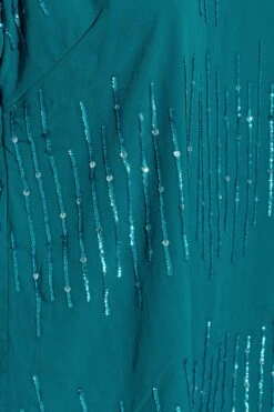 LUXE Curve Teal Blue Sequin Hand Embellished Top -Saga Dresses Shop eb207a9e 38f6 48 161601 Z