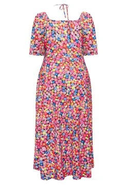 LIMITED COLLECTION Curve Pink Floral Print Tie Front Maxi Dress 13 LIMITED COLLECTION Curve Pink Floral Print Tie Front Maxi Dress -Saga Dresses Shop eb2953b4 3d72 4a 215758 Y
