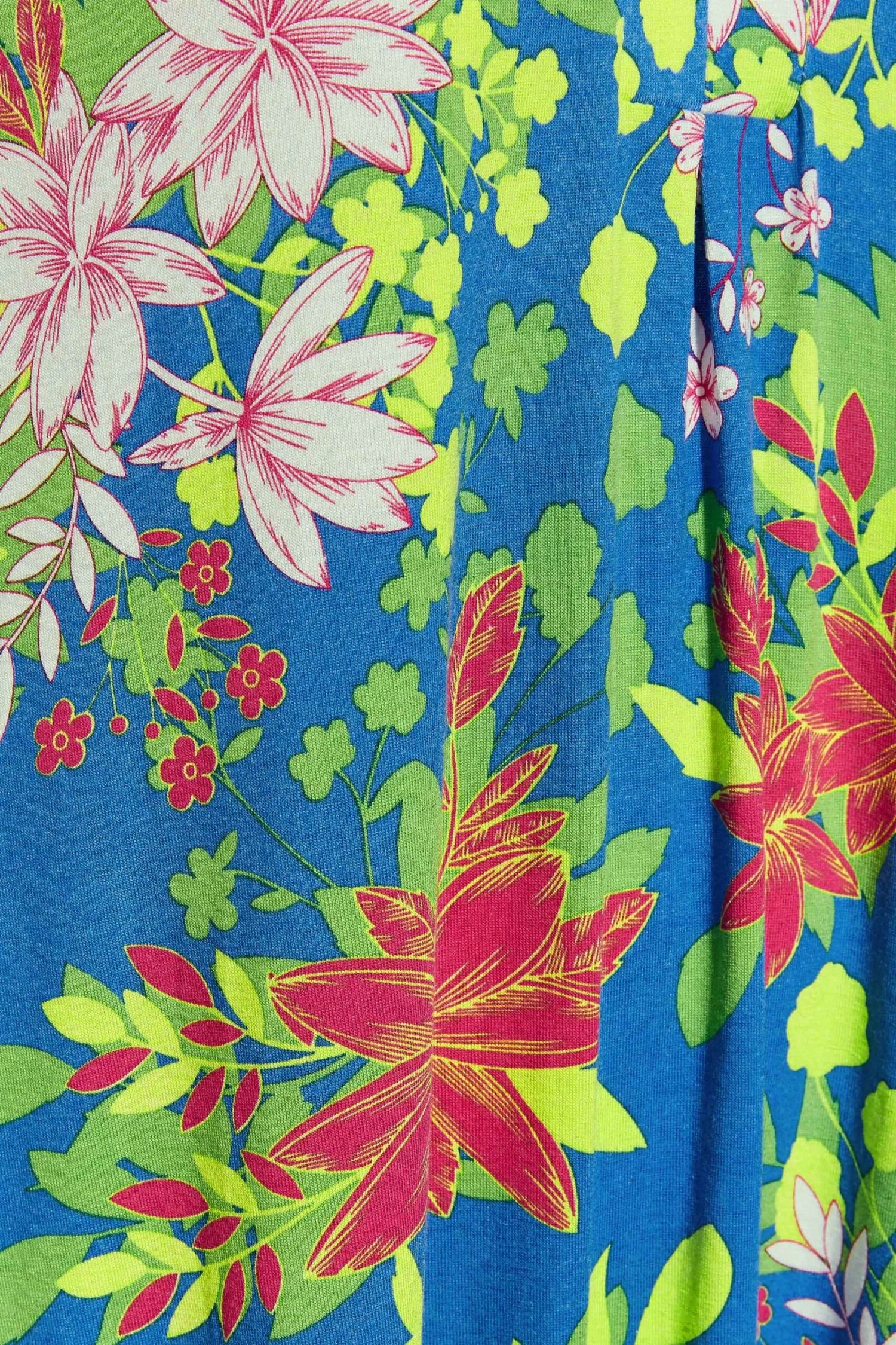 YOURS Curve Blue Front Print Pleat Front Dress 4 YOURS Curve Blue Front Print Pleat Front Dress - Image 4