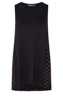 YOURS Curve Black Back Polka Dot Print Vest Top -Saga Dresses Shop ebafce7f d861 43 302248 X
