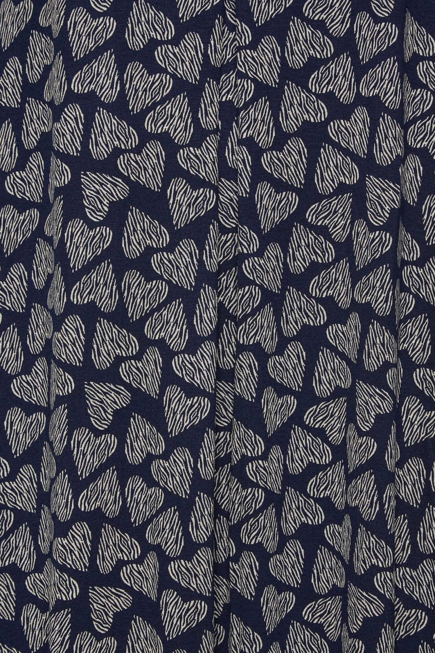 YOURS Curve Navy Blue Heart Print Maxi Dress 4 YOURS Curve Navy Blue Heart Print Maxi Dress - Image 4