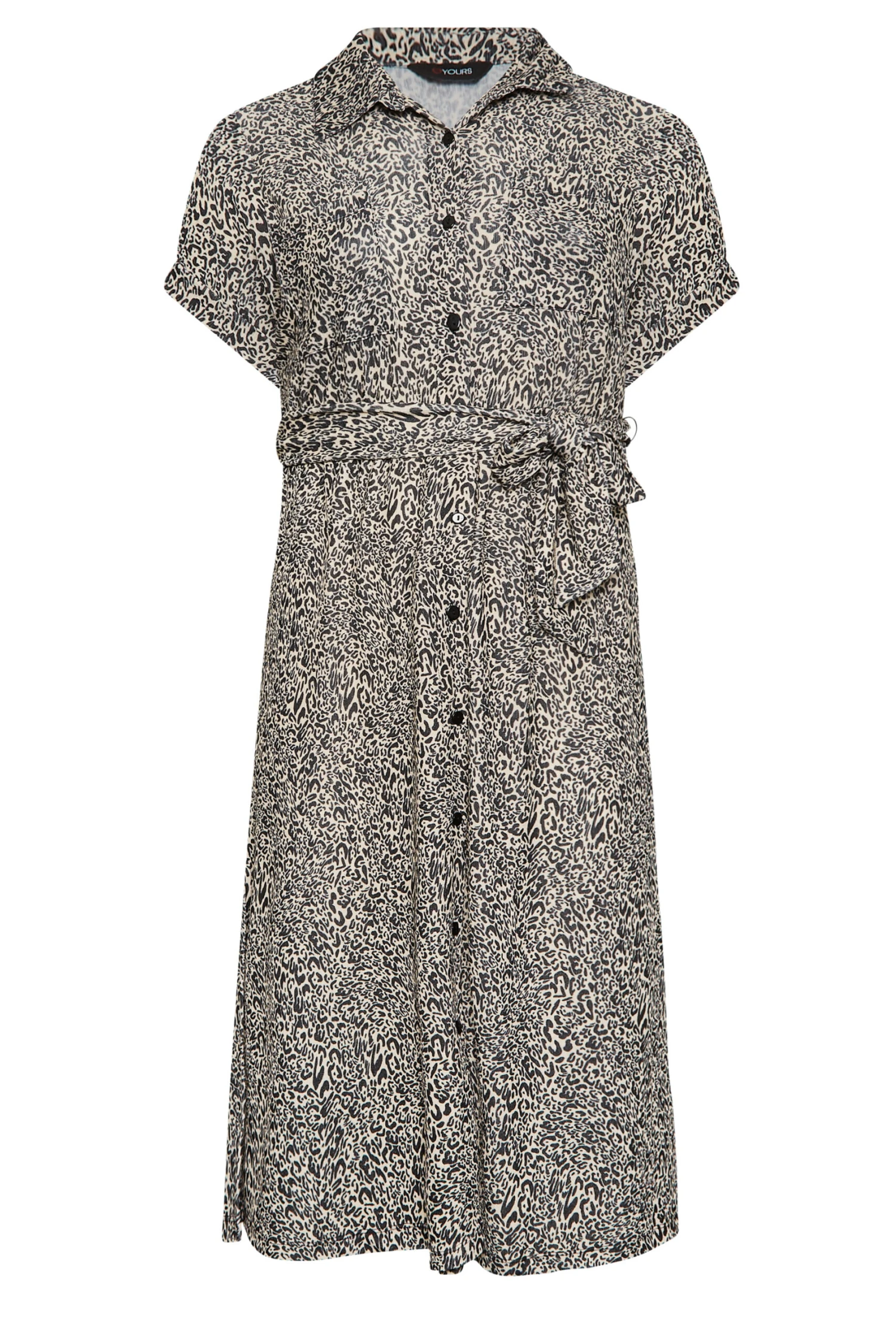 YOURS Curve Beige Brown Animal Print Spilt Hem Midaxi Shirt Dress 5 YOURS Curve Beige Brown Animal Print Spilt Hem Midaxi Shirt Dress - Image 5